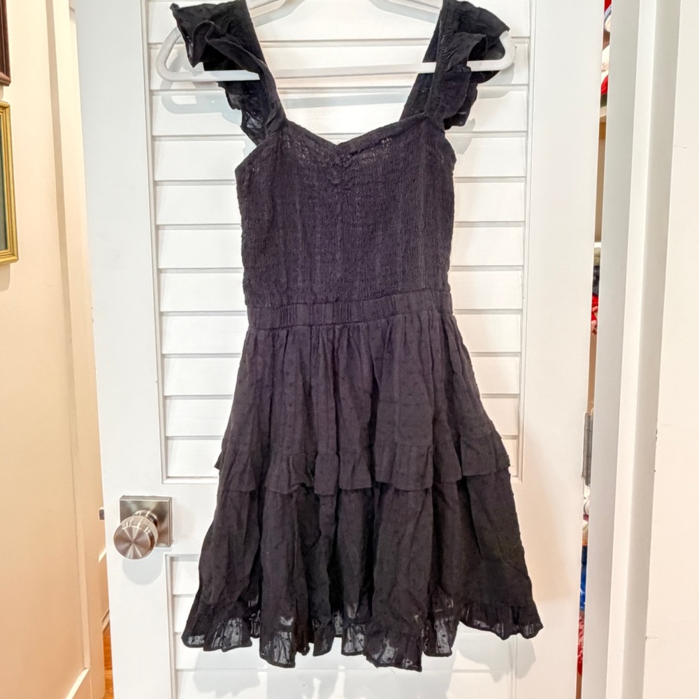 Mable Whimsigoth Dress Sz S Black Fairy Boho Ruffle Cotton